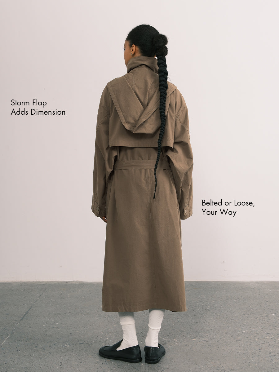 Cotton Oversized Trench Coat – an action a day