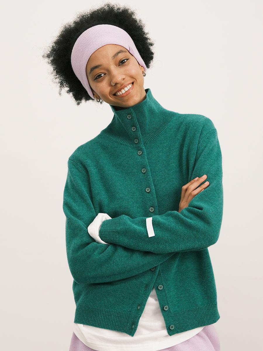 Wool Blend Turtleneck Cardigan – an action a day