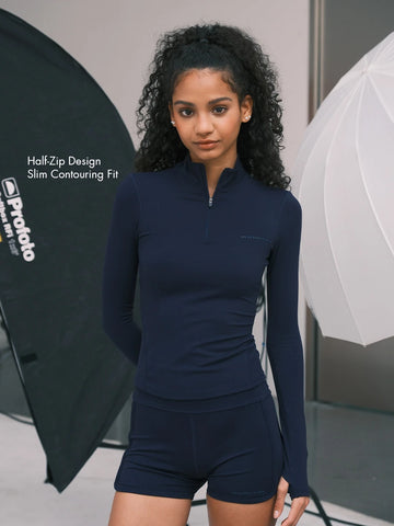 23AW slim zip longsleeve ハイネック モヘア 短丈 Buy Selected Men SLHDRY LS KNIT RELAXED HALF ZIP - Sky Captain