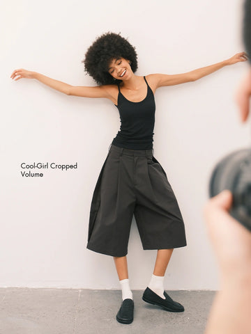 Preppy A-Line Cropped Pleated Wide-Leg Pants – an action a day