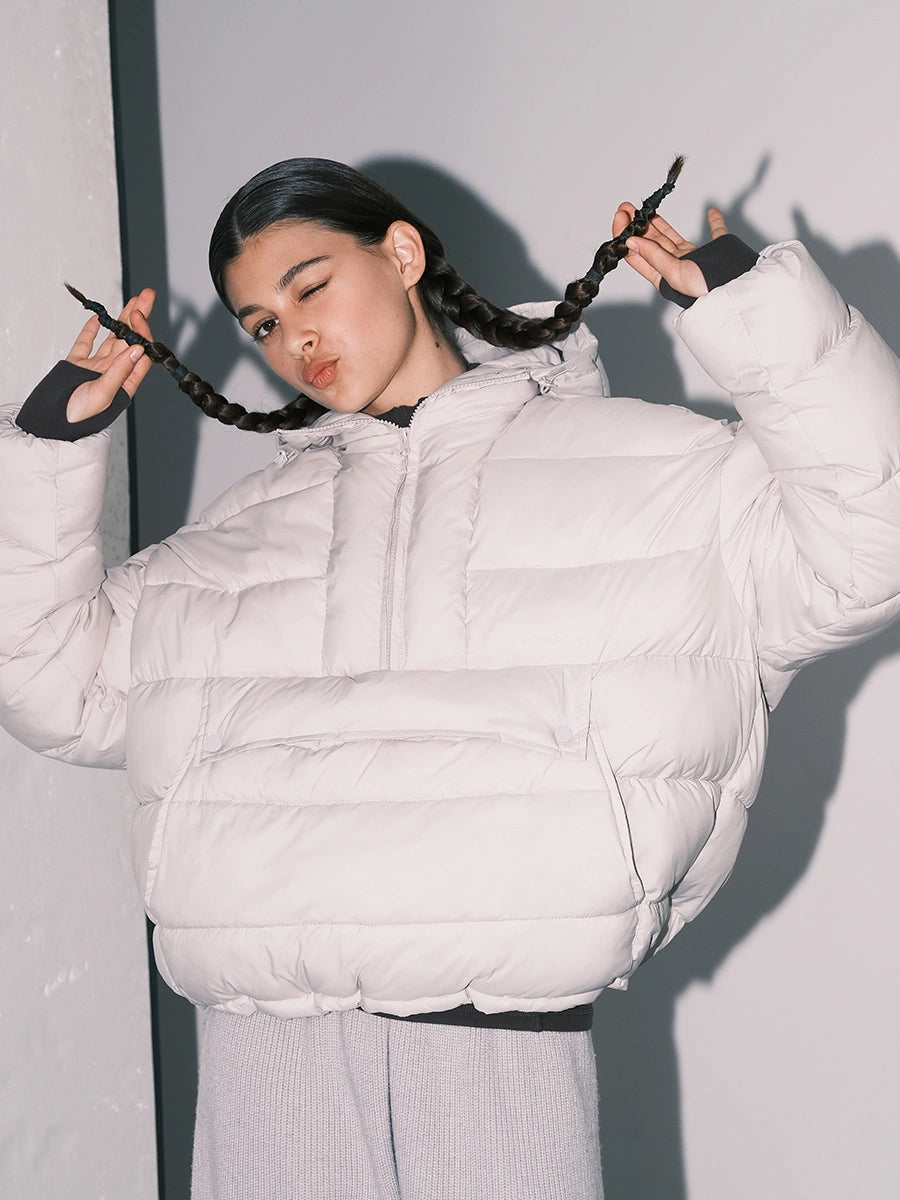 Pullover Half-Zip Puffer Hoodie