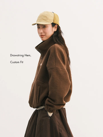 Sherpa Teddy Fleece Half-Zip Pullover – an action a day