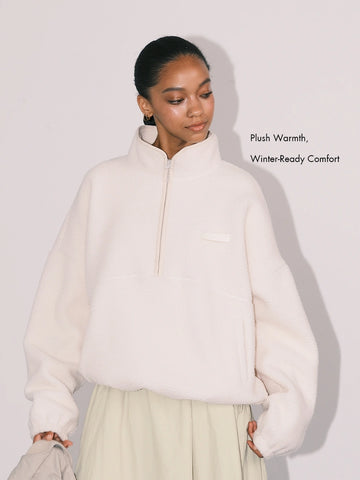 Sherpa Teddy Fleece Half-Zip Pullover – an action a day