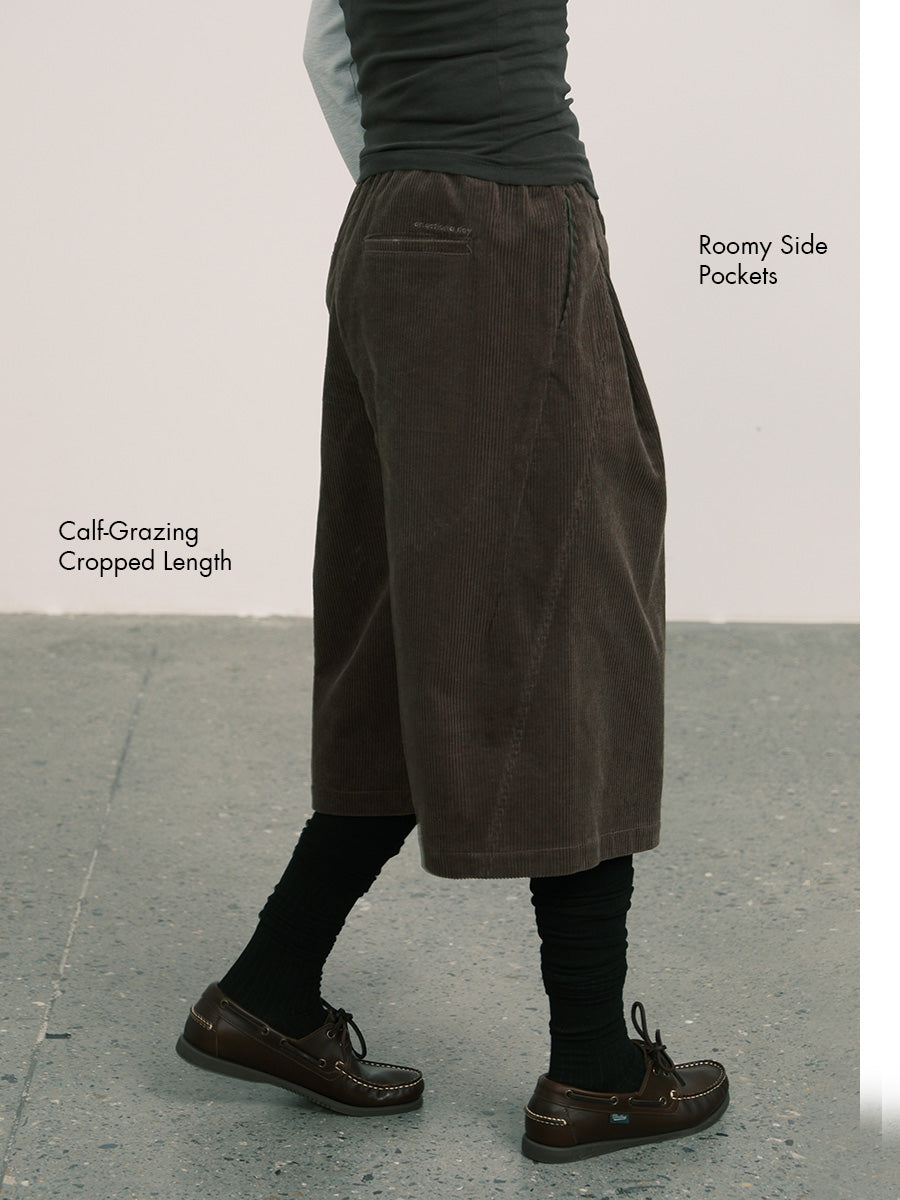 Soft 100% Cotton Corduroy Wide-Leg Cropped Pants – an action a day Soft 100% Cotton Corduroy Wide-Leg Cropped Pants – an action a day