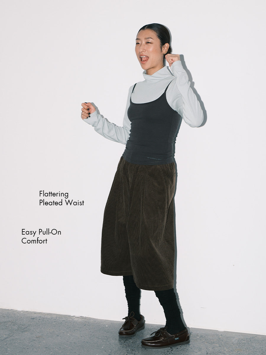 Soft 100% Cotton Corduroy Wide-Leg Cropped Pants – an action a day