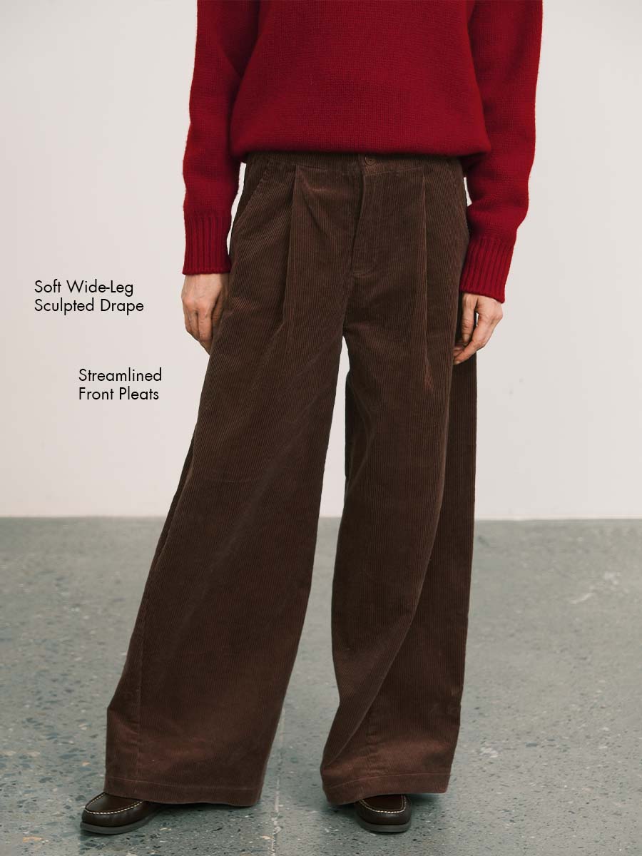 Soft 100% Cotton Corduroy Wide-Leg Cropped Pants – an action a day